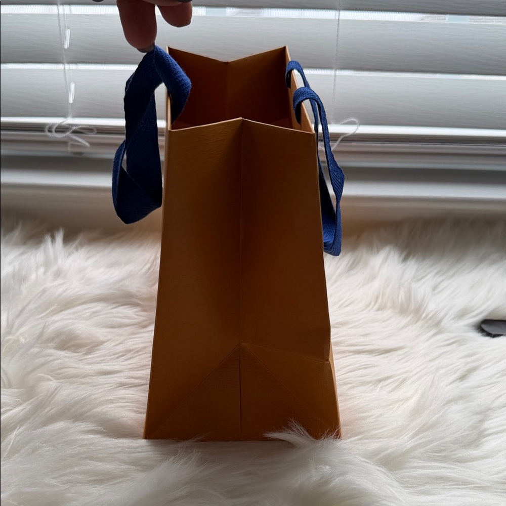 Louis Vuitton Orange Shopping Bag with Blue Handles - Picture 11 of 11